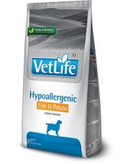 Vet Life Hypoallergenic Fish & Potato  диетическое питание для собак при пищевой аллергии и пищевой непереносимости с рыбой и картофелем 