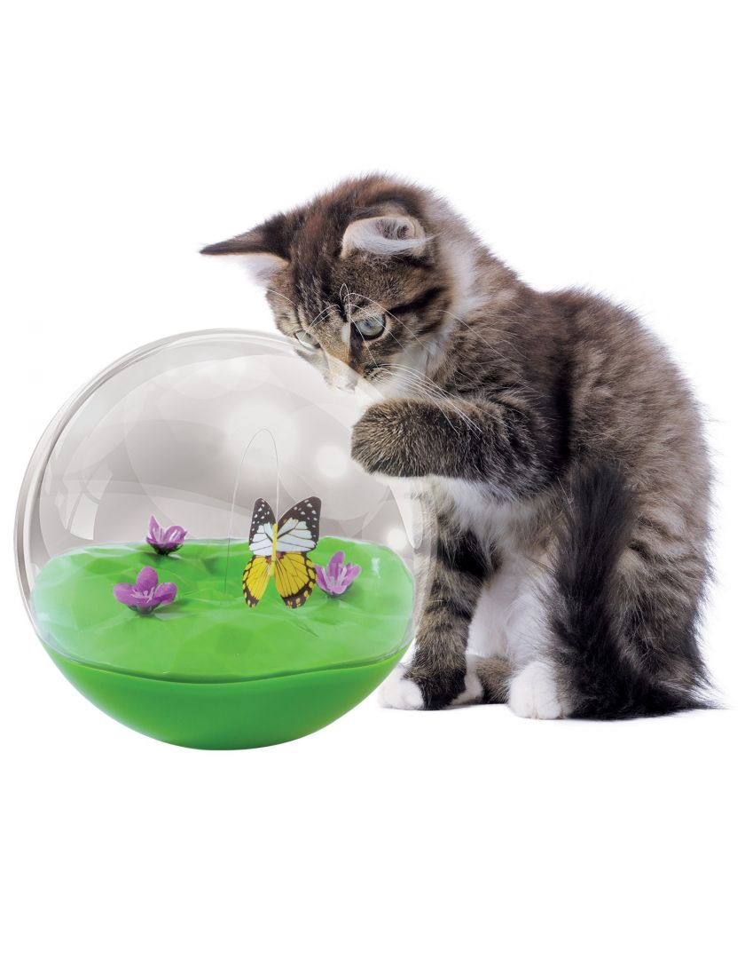 Интерактивная игрушка для кошек неваляшка-шар с бабочкой Petmate Jackson  Galaxy Butterfly Ball for Cats в Санкт-Петербурге